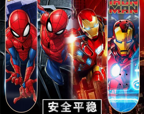 迪士尼四轮滑板儿童男孩女生初学者3-12岁...