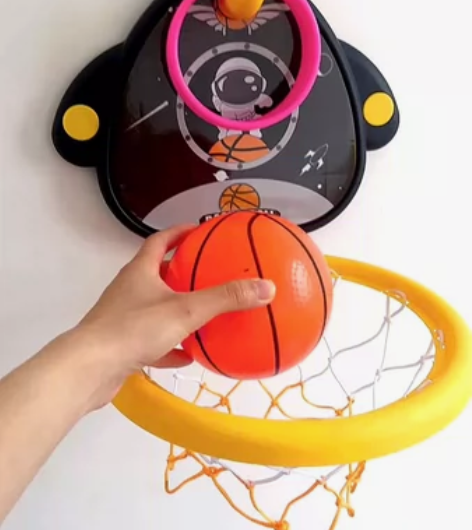 儿童篮球框家用室内篮球架免打孔壁挂式3到6...