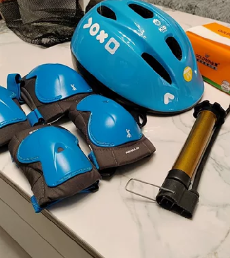 迪卡侬儿童自行车护具套装滑步车平衡车骑行全...