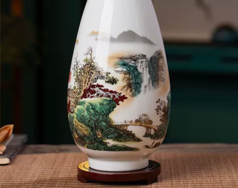 景德镇花瓶陶瓷玄关摆件清仓花器高级摆件插花...