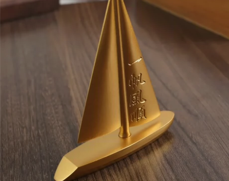 创意纯黄铜一帆风顺帆船摆件酒柜装饰品工艺品...