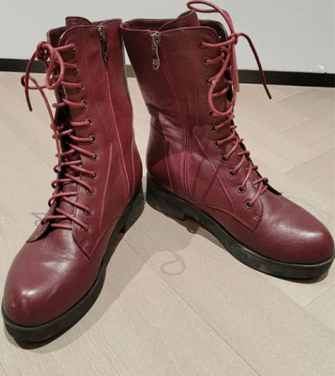 camel骆驼女靴，酒红色，绒里，37码，...