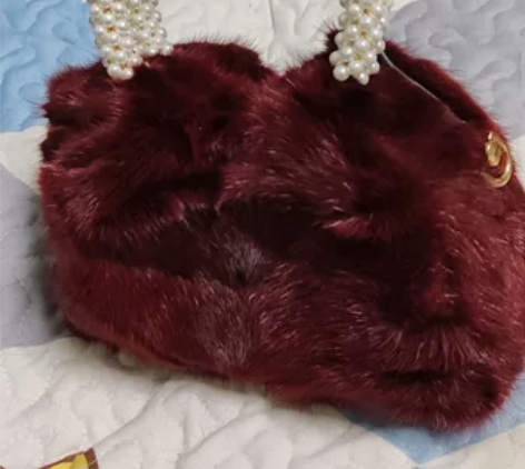 全新全真毛水貂毛手提包斜挎包单肩包。 包包...