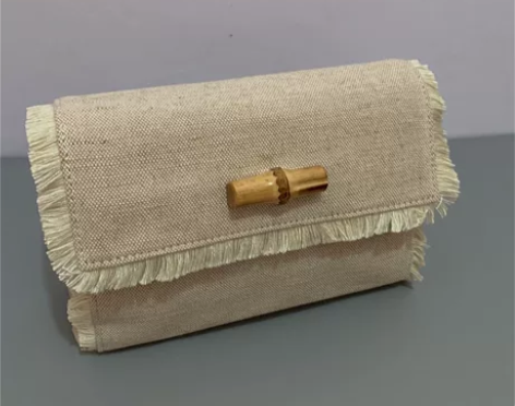 专柜赠品雅诗兰黛复古米色流苏化妆包棉麻收纳...