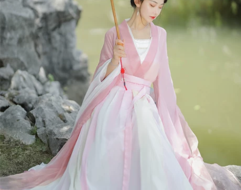 新款原创魏晋风曹县汉服女齐腰古装广袖流仙裙...