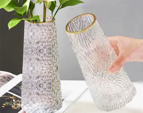 简约创意透明玻璃花瓶桌面水养玫瑰鲜花瓶北欧...