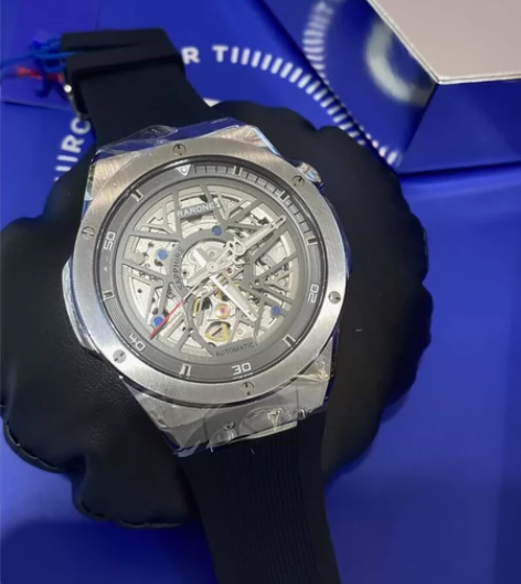 全新雷诺双子星手表男款纯机械表全自动镂空男...