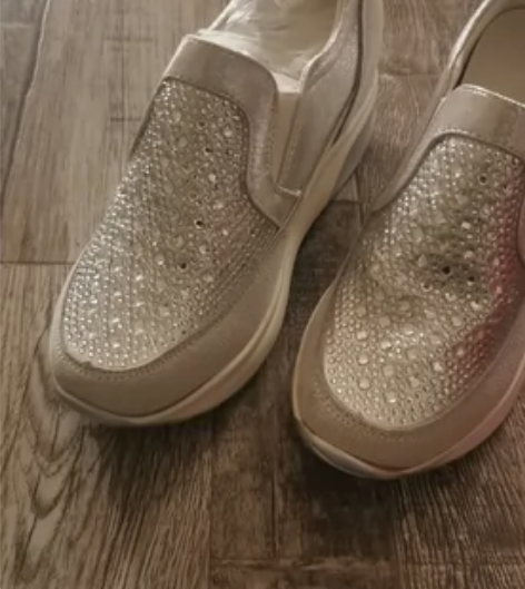 银色钻石坡跟鞋 全新 原购于韩国东大门