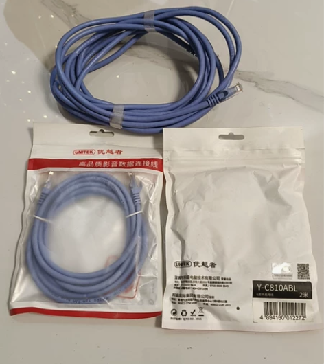 包邮全新闲置。六类千兆网线。两米两条，五米...