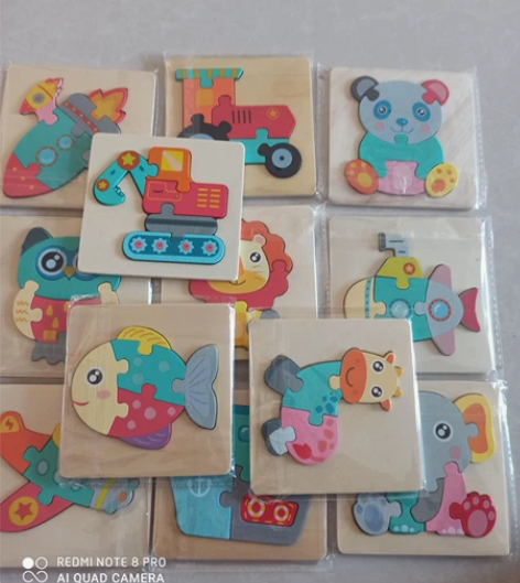 疫情清仓 儿童木质拼图立体拼图立体卡扣拼图...