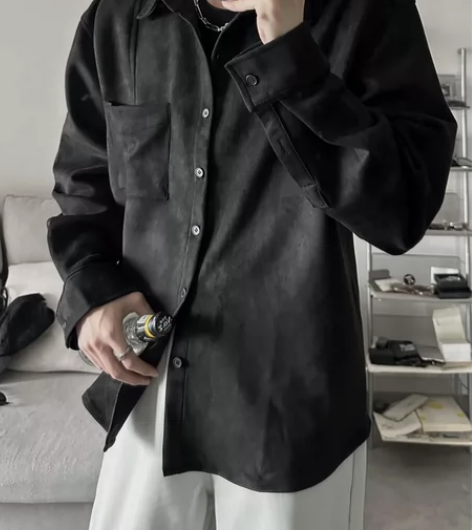 美式复古长袖衬衫男韩版潮流高街痞帅衬衣春秋...