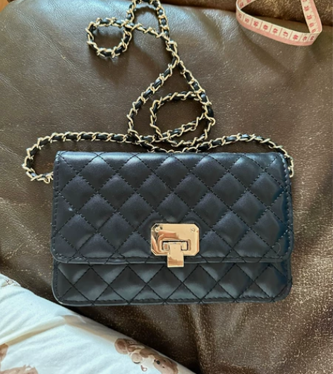 小ck 羊皮 菱格链条斜挎包 小ck同款造...