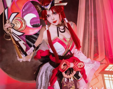 印之心不知火舞绯月行cos服L码 鞋子是闲...