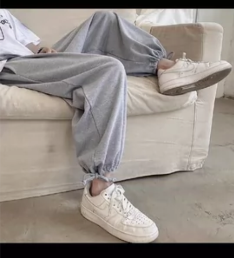 裤子男夏季宽松大码灰色运动休闲裤ins嘻哈...