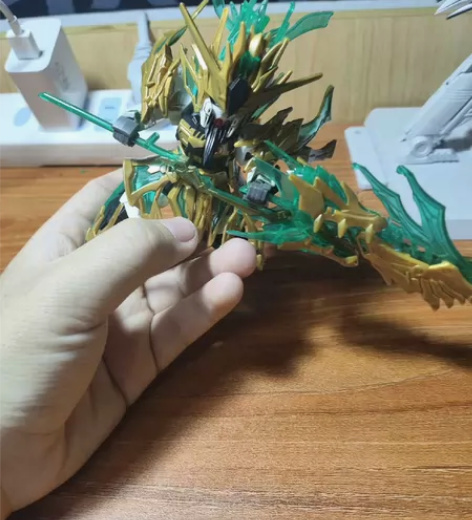 万代三国创杰传武圣关羽笔涂手工作品不包邮喜...