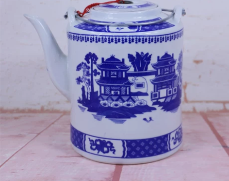 景德镇大号青花瓷冷水壶提梁泡茶壶家用瓷器茶...