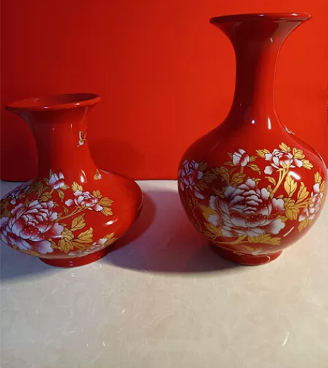 景德镇花开富贵花瓶，喜庆寓意好，一对价格，...