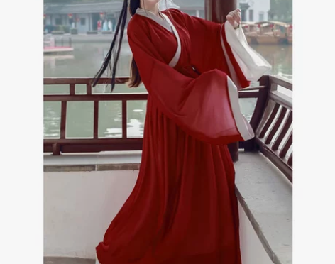 东风序红色魏晋风汉服  三件套  m码穿一...