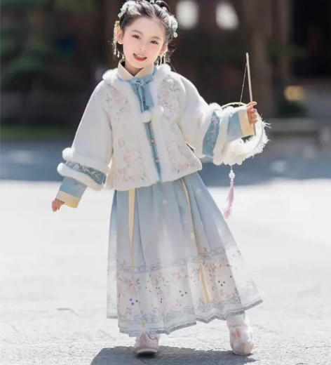 秋冬爆款旗铂汉服秋冬女童儿童2023新款拜...