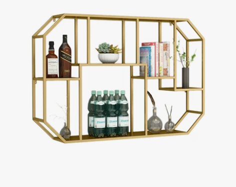 墙上书架置物架壁挂墙储物柜卧室墙面创意格子...