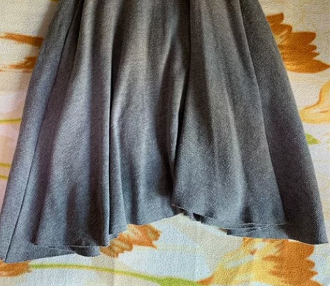 灰色针织大摆裙 酱果自制 长裙 大摆裙荷叶...