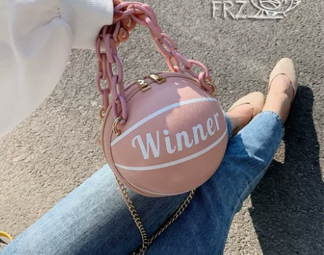 网红创意篮球搞怪小圆包潮ins运动足球女包...