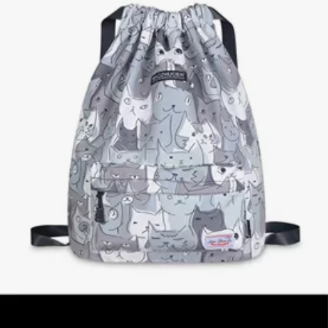 全新轻便防水束口抽绳双肩包男女运动健身背包...