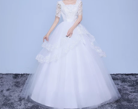 婚纱新款夏季韩版双肩马甲大码遮手臂婚纱显瘦...