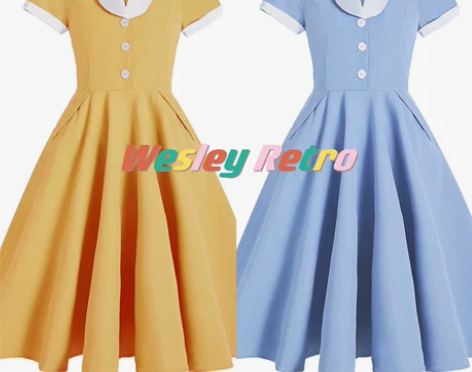 法式温柔赫本风气质港风复古清新显白大摆中长...