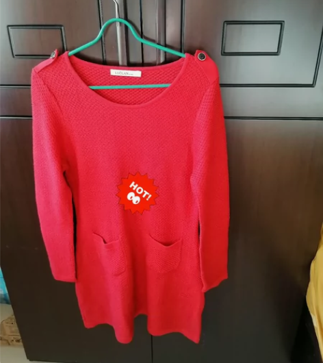 红色针织连衣裙，160左右体重115左右的...