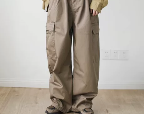 Rsemnia纯色百搭机能风工装长裤202...