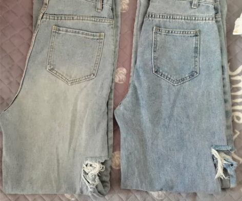 阔腿破洞牛仔裤s，m码一条颜色浅一条深 s...