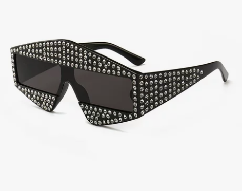 欧美超大框镶钻男女歌手摇滚墨镜 时尚明星潮...