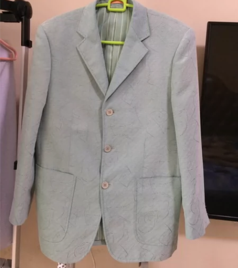 海澜之家男士休闲西服，170/93B，淡绿...