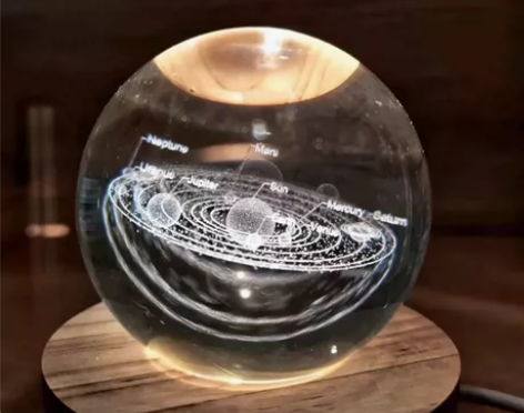 全新包邮发光星空星球月球月亮水晶球灯投影氛...