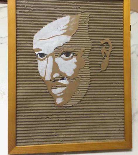 纯手工创意作品纸板画,本作品乃三层绘制,工...