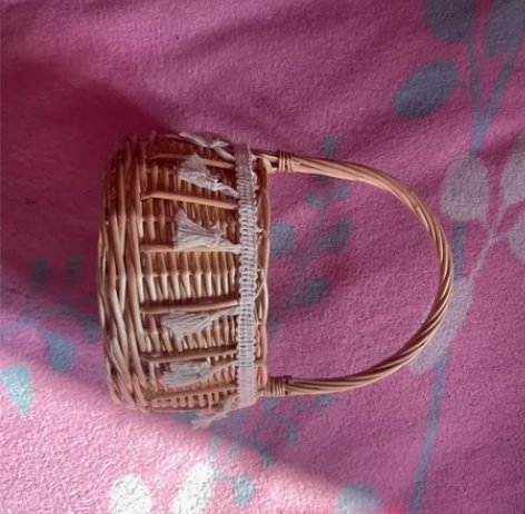 编织花篮手提花童手工天然插花篮竹编装饰编花...