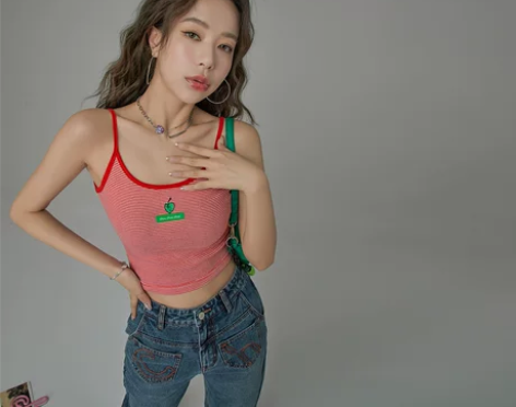 CHUU复古条纹吊带背心女2022春夏季新...