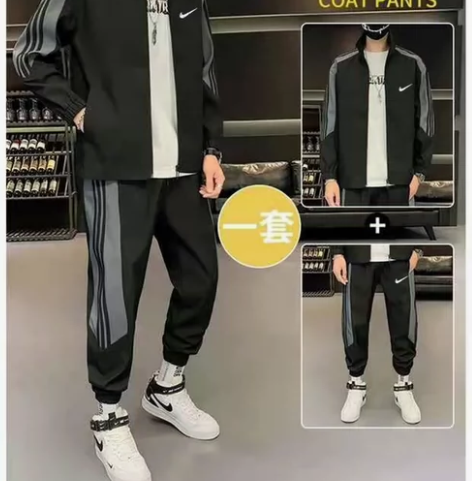 【断码清仓】#耐克 休闲运动服套装男士春秋...
