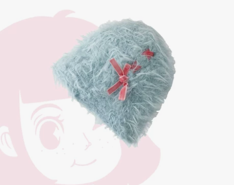 少女情结~ola原创芭蕾风针织帽显脸小蝴蝶...