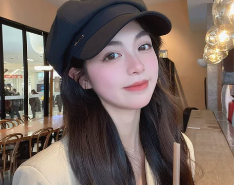 贝雷帽子女春秋百搭2023爆款黑色显脸小复...