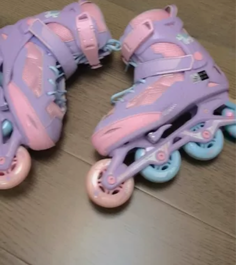 迪卡侬轮滑鞋儿童初学者溜冰鞋套装全女童男童...