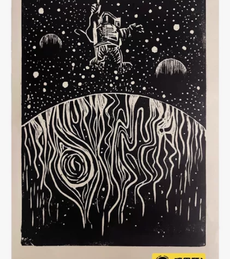 木刻版画:《航天员》 版:3/1,3/2,...