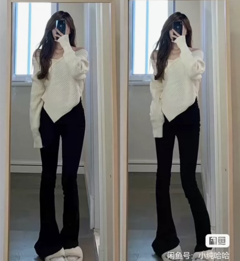 付邮免费送一条加绒高腰微喇裤 感兴趣的话点...