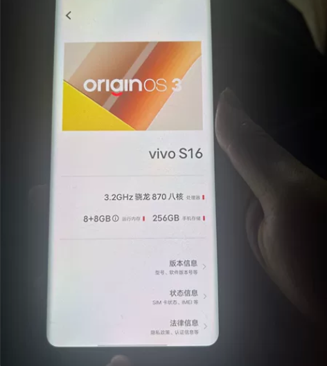 成色非常好，Vivo的S16 8+ 256...