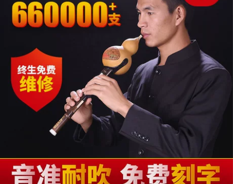 葫芦丝乐器c调，学校用过一次，赠送歌谱书一...