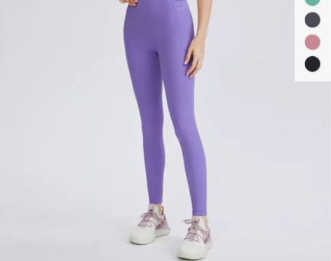 春夏裸感健身裤女无尴尬线瑜伽裤高腰提臀九分...