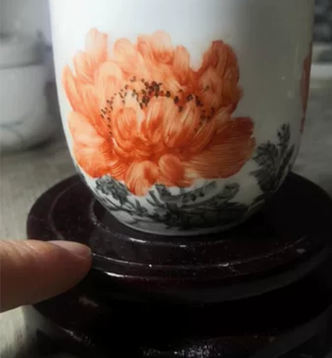纯手工绘画（富贵牡丹）主人杯，自己用，送朋...