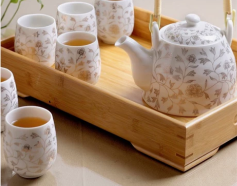 送竹托 景德镇陶瓷茶具套装家用整套功夫现代...