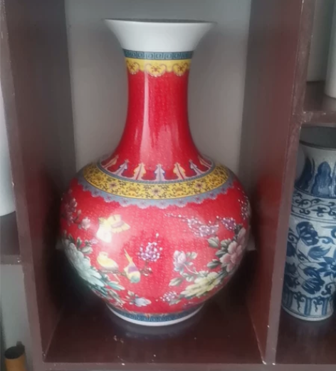 景德镇工艺美术大师作品 陶瓷手绘花瓶 湖光...